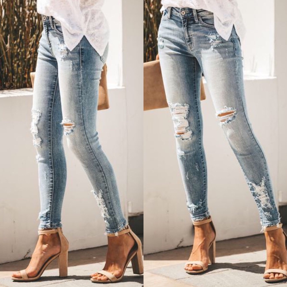 Kancan Distressed Skinny Jeans KC8373M - Picture 2 of 4